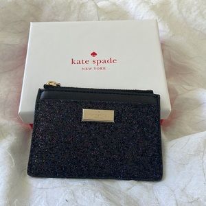 New Kate Spade Adi Sunset Lane Glitter Wallet Cardholder Coinpurse